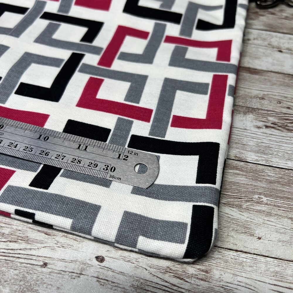 Geometric Large Tote Bag / Handmade Tapisho Design / Quality Canvas Double Strap - Picture 4 of 16